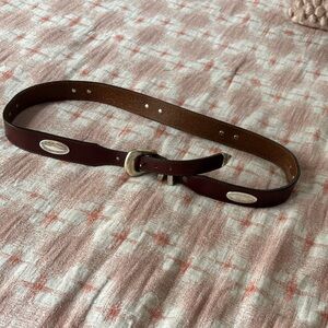 Brighton Dark Brown Leather Belt with Silver Accents